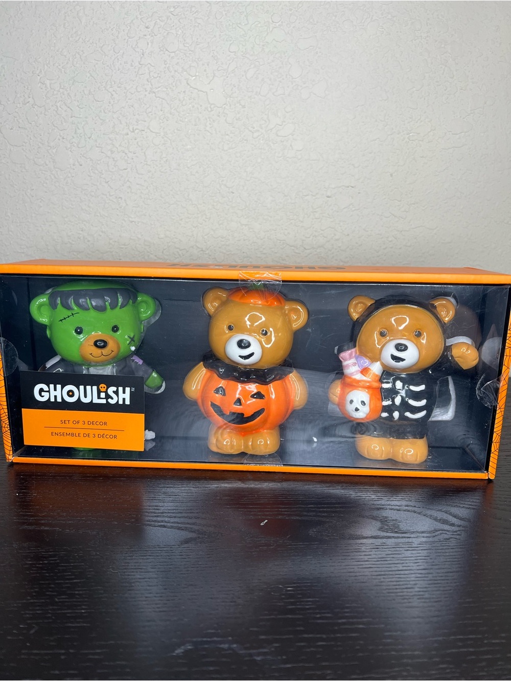NEW Ghoulish Set of 3 Halloween Bears in Costumes Decor